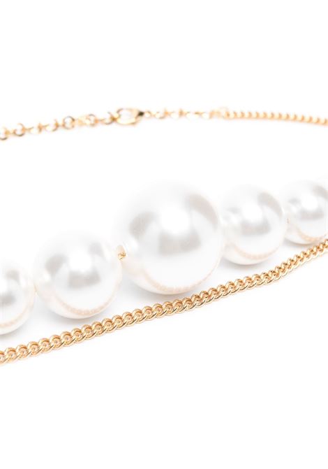Gold-tone asymmetric pearl chain belt Rowen Rose - women ROWEN ROSE | RRA265011WHTGLD